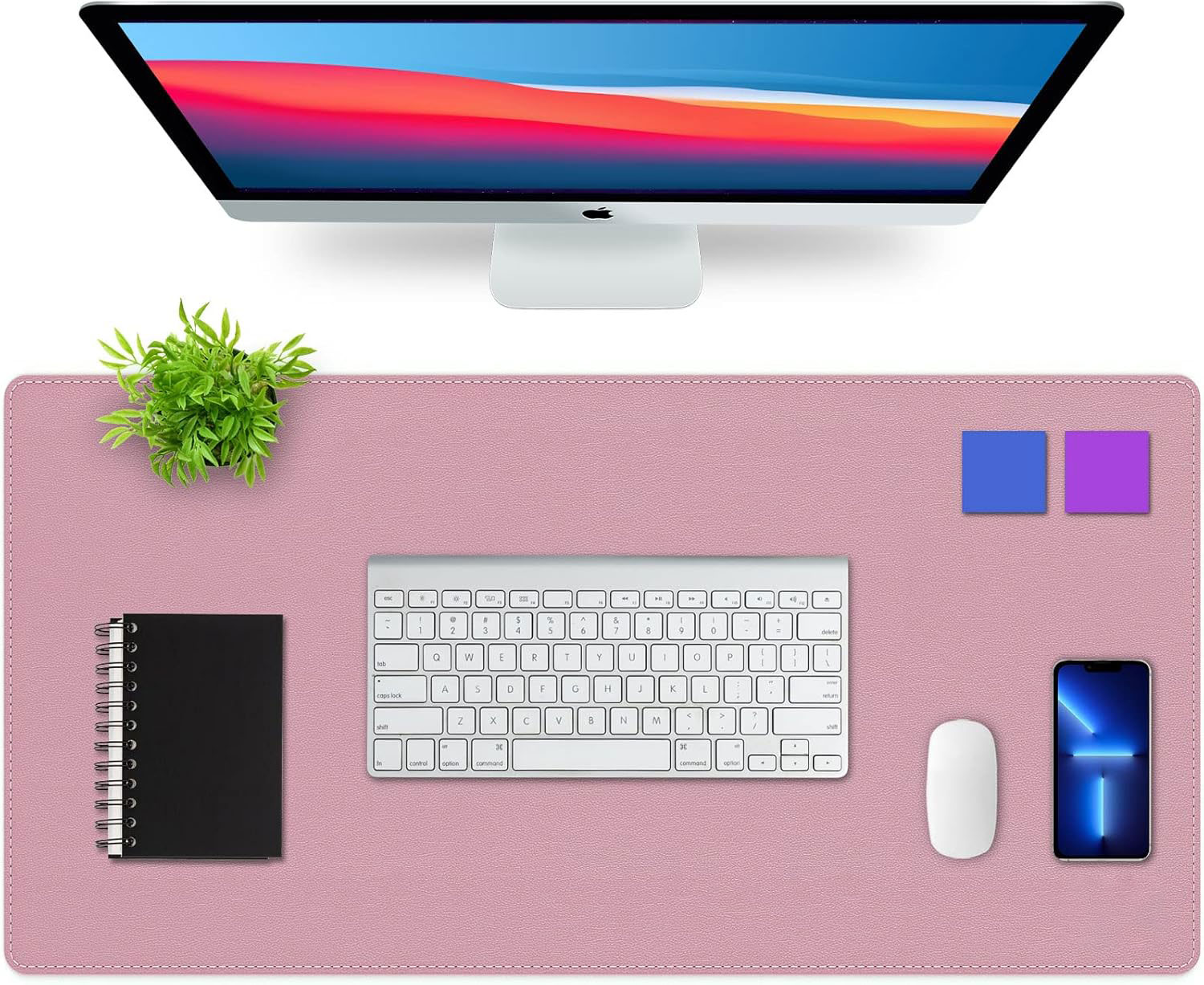 Leather Desk Pad - Tappetino per Scrivania, Pad Bifacciale per